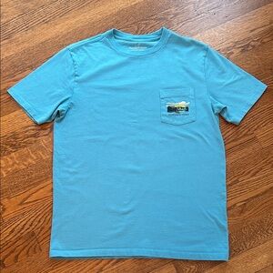 Vineyard Vines Short Sleeve Pocket Tee in Aqua Blue